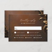 Masquerade bal goud en bruin rsvp (Voorkant / Achterkant)