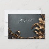 Masquerade bal goud en zwart rsvp (Achterkant)