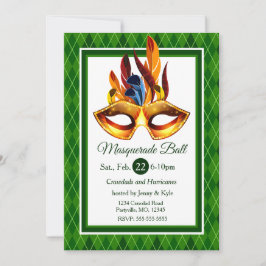 Masquerade Bal, groen argyle Kaart