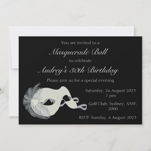 Masquerade bal uitnodiging (Voorkant)