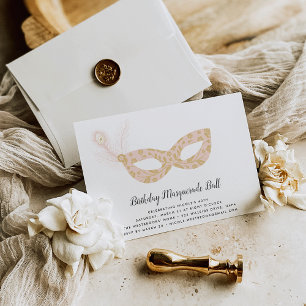 Masquerade Bal Verjaardag Uitnodiging