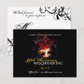 Masquerade Ball - Briefkaart Beantwoorden Kaarten (Voorkant / Achterkant)