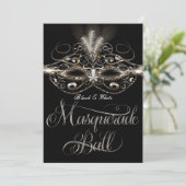 MASQUERADE BALL Elegant Party Invitations Kaart (Staand voorkant)