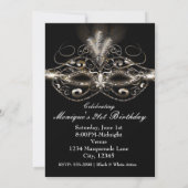 MASQUERADE BALL Elegant Party Invitations Kaart (Achterkant)