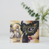 Masquerade Ball fantasy art briefkaart (Staand voorkant)