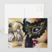 Masquerade Ball fantasy art briefkaart (Voorkant / Achterkant)