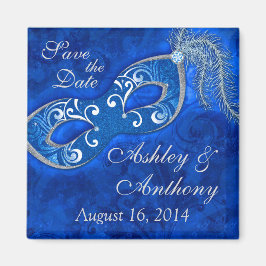Masquerade Ball Mardi Gras Wedding Save the Date Magneet