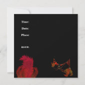 Masquerade Ball maskers Red Black Invite Party Kaart (Achterkant)