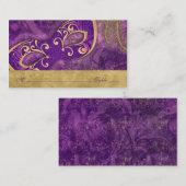 Masquerade Ball Paarse Gouden Trouwplaats Kaarten Plaatskaartje (Voorkant / Achterkant)