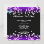 Masquerade Ball Party Blauwgroen blauw Paars Maske Kaart (Achterkant)