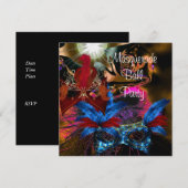 Masquerade Ball Party Mask Kleurrijk Abstract 2 Kaart (Voorkant / Achterkant)