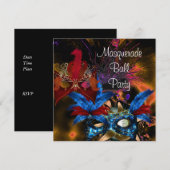 Masquerade Ball Party Mask Kleurrijk Abstract Kaart (Voorkant / Achterkant)