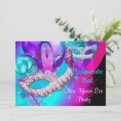 Masquerade Ball Party maskert nieuwe jaren oud Kaart (Staand voorkant)