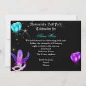 Masquerade Ball Party maskert nieuwe jaren oud Kaart (Achterkant)