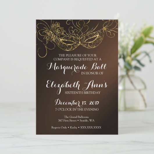 Masquerade Ball Party Uitnodiging 5x7 (Staand voorkant)