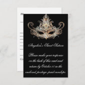 Masquerade Ball-reactiekaart met maalkeuzen RSVP Kaartje (Voorkant / Achterkant)