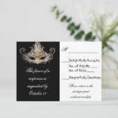 Masquerade Ball-reactiekaarten RSVP Kaartje (Staand voorkant)
