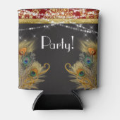 Masquerade Ball Red Gold Peacock Verjaardagsfeestj Blikjeskoeler (Voorkant)