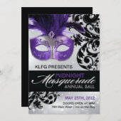 Masquerade Ball-uitnodiging Kaart (Voorkant / Achterkant)