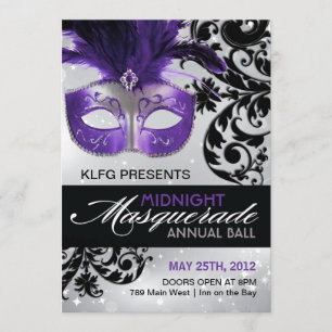 Masquerade Ball-uitnodiging Kaart