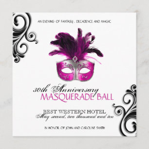 Masquerade Ball-uitnodiging Kaart