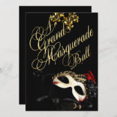 Masquerade Ball-uitnodiging Kaart (Voorkant / Achterkant)
