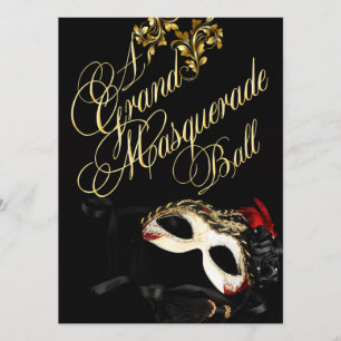 Masquerade Ball-uitnodiging Kaart