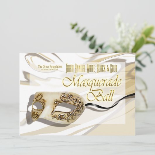 Masquerade Ball-uitnodiging Kaart (Staand voorkant)