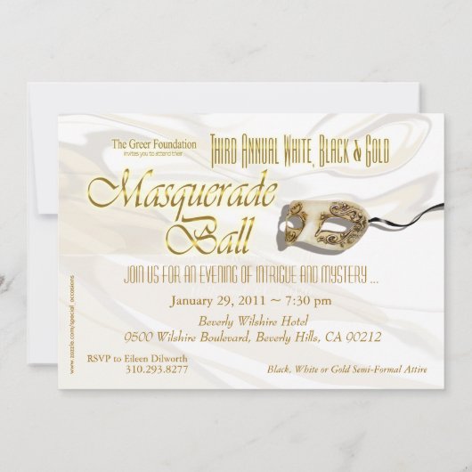 Masquerade Ball-uitnodiging Kaart (Achterkant)