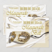 Masquerade Ball-uitnodiging Kaart (Voorkant / Achterkant)