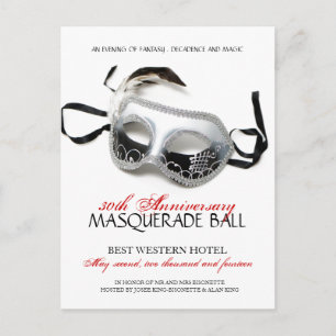Masquerade Ball-uitnodiging Uitnodiging Briefkaart