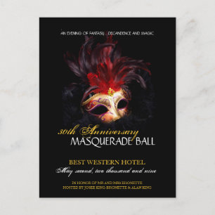 Masquerade Ball-uitnodiging Uitnodiging Briefkaart