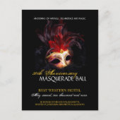 Masquerade Ball-uitnodiging Uitnodiging Briefkaart (Voorkant)