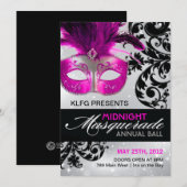 Masquerade Ball-uitnodiging - VOLLEDIG  Kaart (Voorkant / Achterkant)