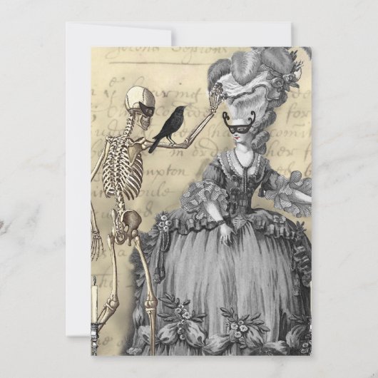 Masquerade Ball Wedding Kaart (Achterkant)