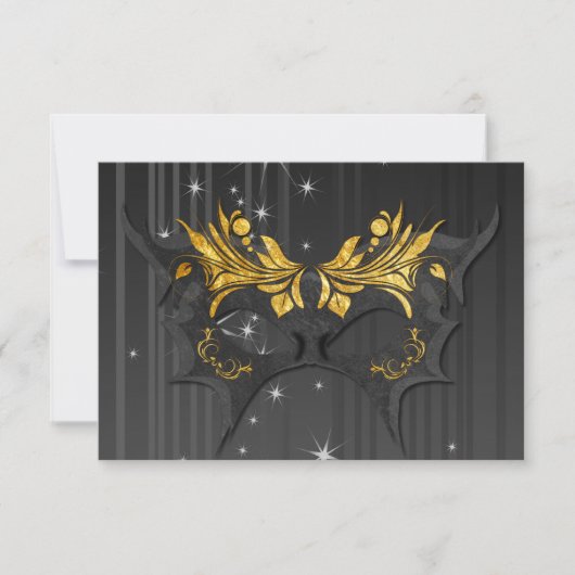 Masquerade Ball Wedding RSVP-kaart RSVP Kaartje (Voorkant)