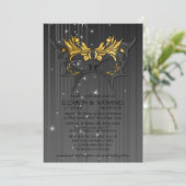 Masquerade Ball Wedding Uitnodiging (Staand voorkant)