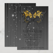 Masquerade Ball Wedding Uitnodiging (Voorkant / Achterkant)