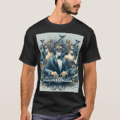 Masquerade Beats: DJ-geïnspireerde Sophisticatie T-shirt (Voorkant)