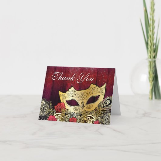 Masquerade-Bedankt Bedankkaart (Voorkant)