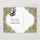 Masquerade Bewaar de datum Aankondigingskaart (Achterkant)