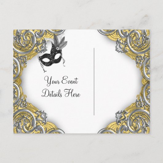 Masquerade Bewaar de datum Aankondigingskaart (Achterkant)