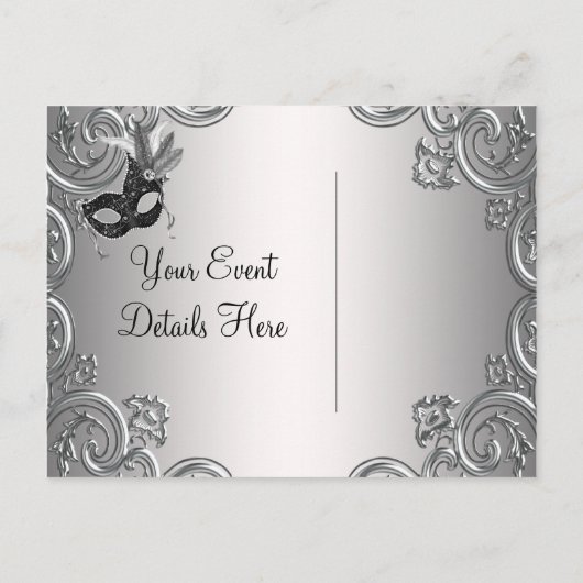 Masquerade Bewaar de datum Aankondigingskaart (Achterkant)