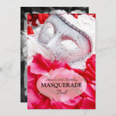 Masquerade Birthday Ball Costume Party Uitnodiging (Voorkant / Achterkant)