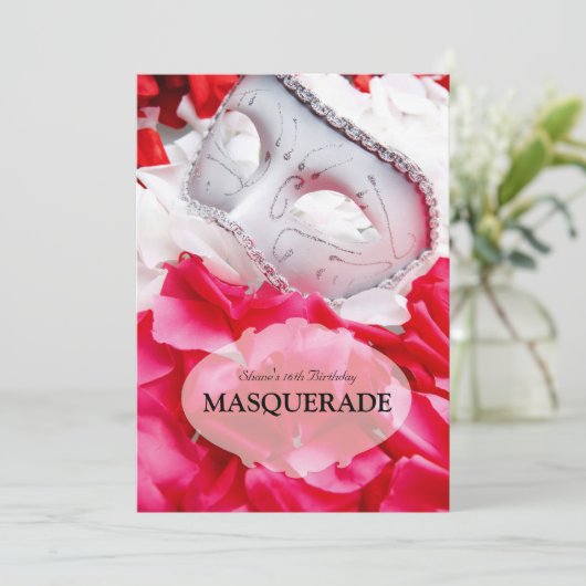 Masquerade Birthday Ball Costume Party Uitnodiging (Staand voorkant)
