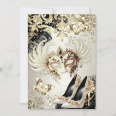 Masquerade birthday Gold Black Cream Butterfly Kaart (Achterkant)