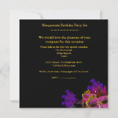 Masquerade Birthday Party Blauwgroen roze Gold-mas Kaart (Achterkant)