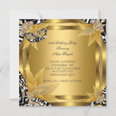 Masquerade Birthday Party Masker Wild Gold Black Kaart (Achterkant)