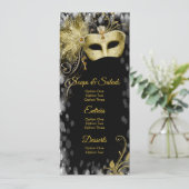 Masquerade Birthday Party Menu Programs Kaart (Staand voorkant)