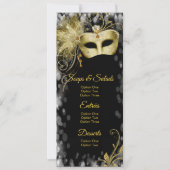 Masquerade Birthday Party Menu Programs Kaart (Voorkant)